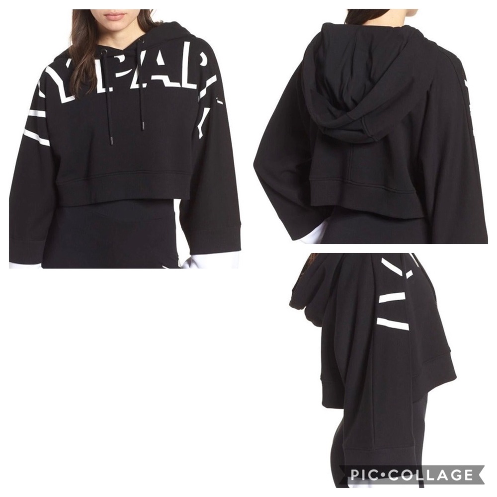 IVY PARK black and white logo cropped hoodie